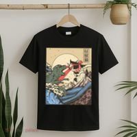 Kaiju Monster Vs Cat Laser Eye Fight Japanese Zilla T-Shirt thumb 2