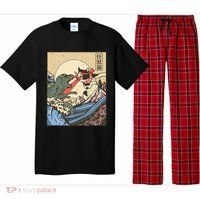 Kaiju Monster Vs Cat Laser Eye Fight Japanese Zilla Pajama Set thumb 0