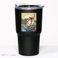 Kaiju Monster Vs Cat Laser Eye Fight Japanese Zilla Tumbler thumb 0