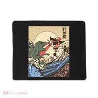Kaiju Monster Vs Cat Laser Eye Fight Japanese Zilla Mousepad thumb 0