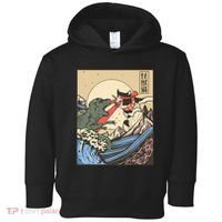 Kaiju Monster Vs Cat Laser Eye Fight Japanese Zilla Toddler Hoodie thumb 0