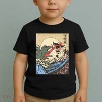 Kaiju Monster Vs Cat Laser Eye Fight Japanese Zilla Toddler T-Shirt thumb 2