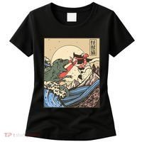 Kaiju Monster Vs Cat Laser Eye Fight Japanese Zilla Women's T-Shirt thumb 0