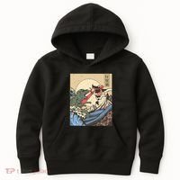 Kaiju Monster Vs Cat Laser Eye Fight Japanese Zilla Kids Hoodie thumb 0