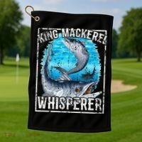 King Mackerel Whisperer Deep Sea Fishing Golf Towel thumb 1