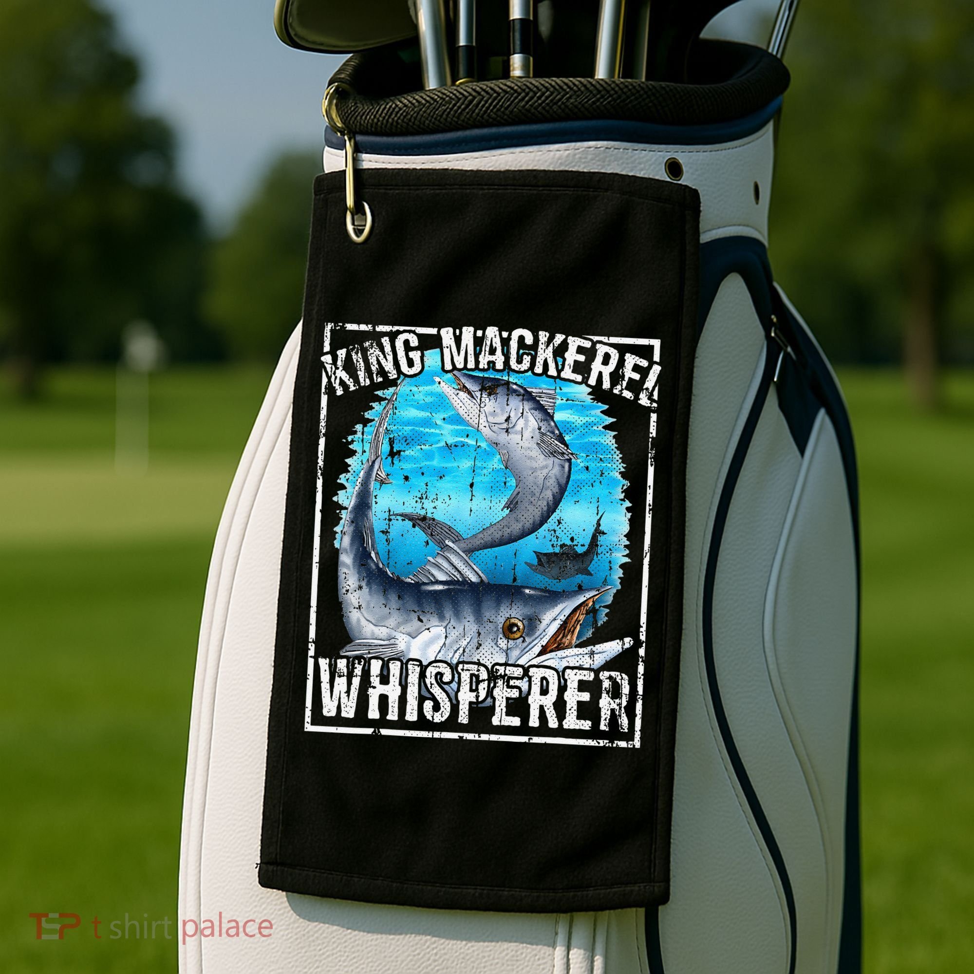 King Mackerel Whisperer Deep Sea Fishing Golf Towel