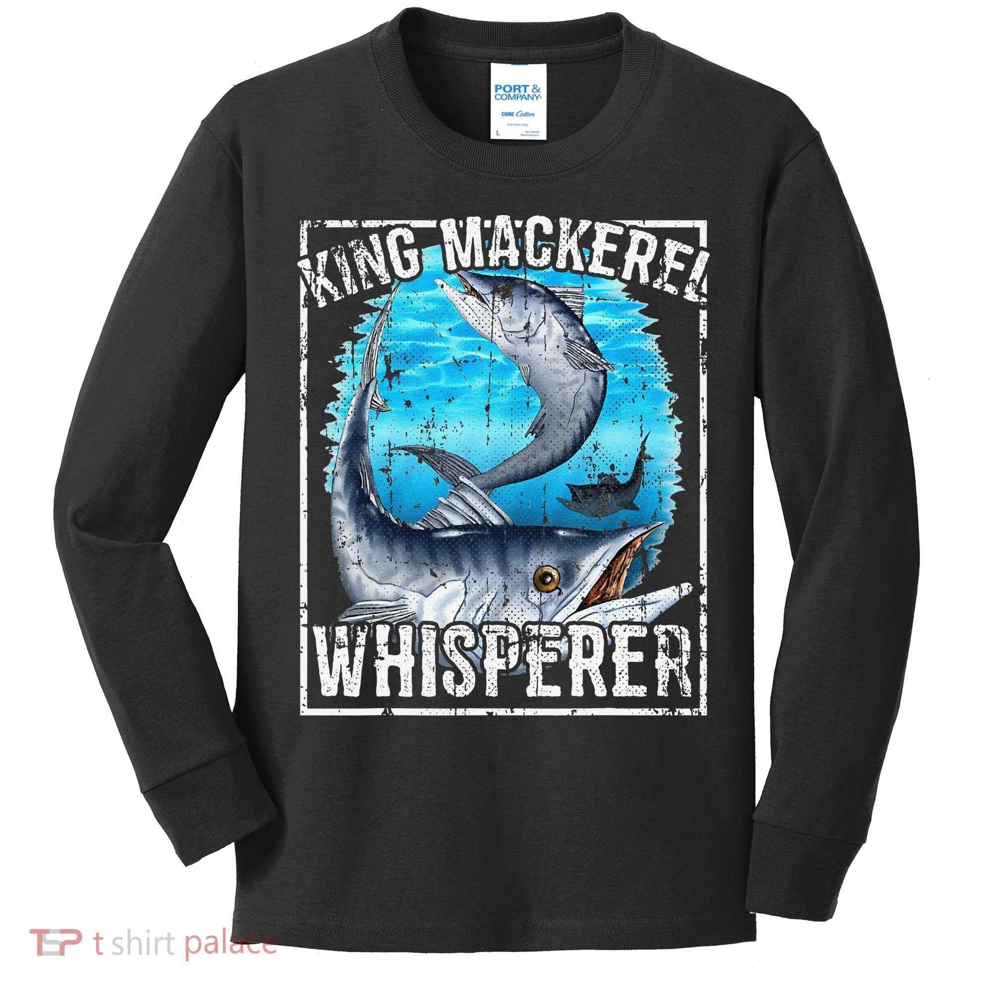 King Mackerel Whisperer Deep Sea Fishing Kids Long Sleeve Shirt