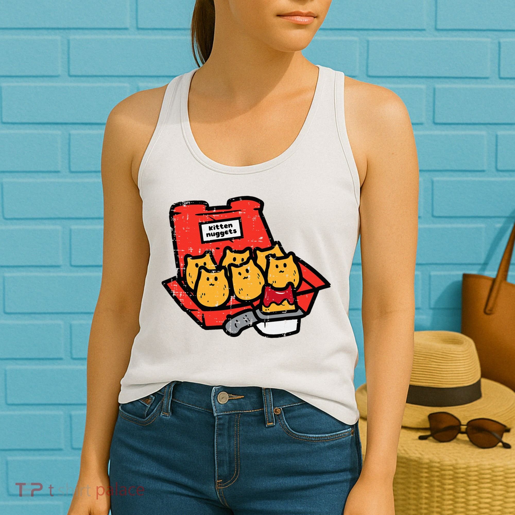 Kitten Nuggets Cute Fast Food Cat Food Lover Women's Tank Top