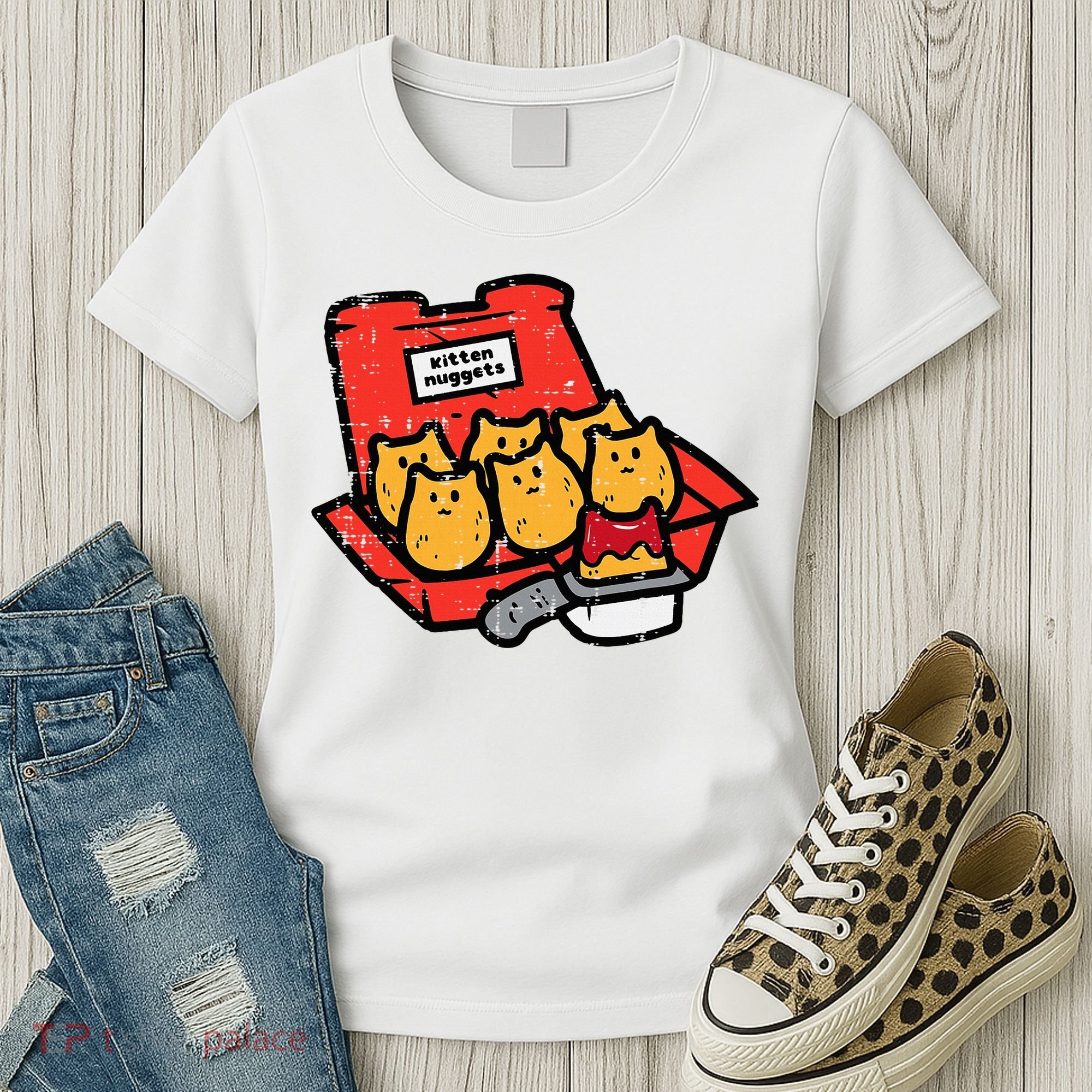 Kitten Nuggets Cute Fast Food Cat Food Lover Women's T-Shirt