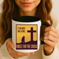 Kneel For The Cross Christian Coffee Mug thumb 3