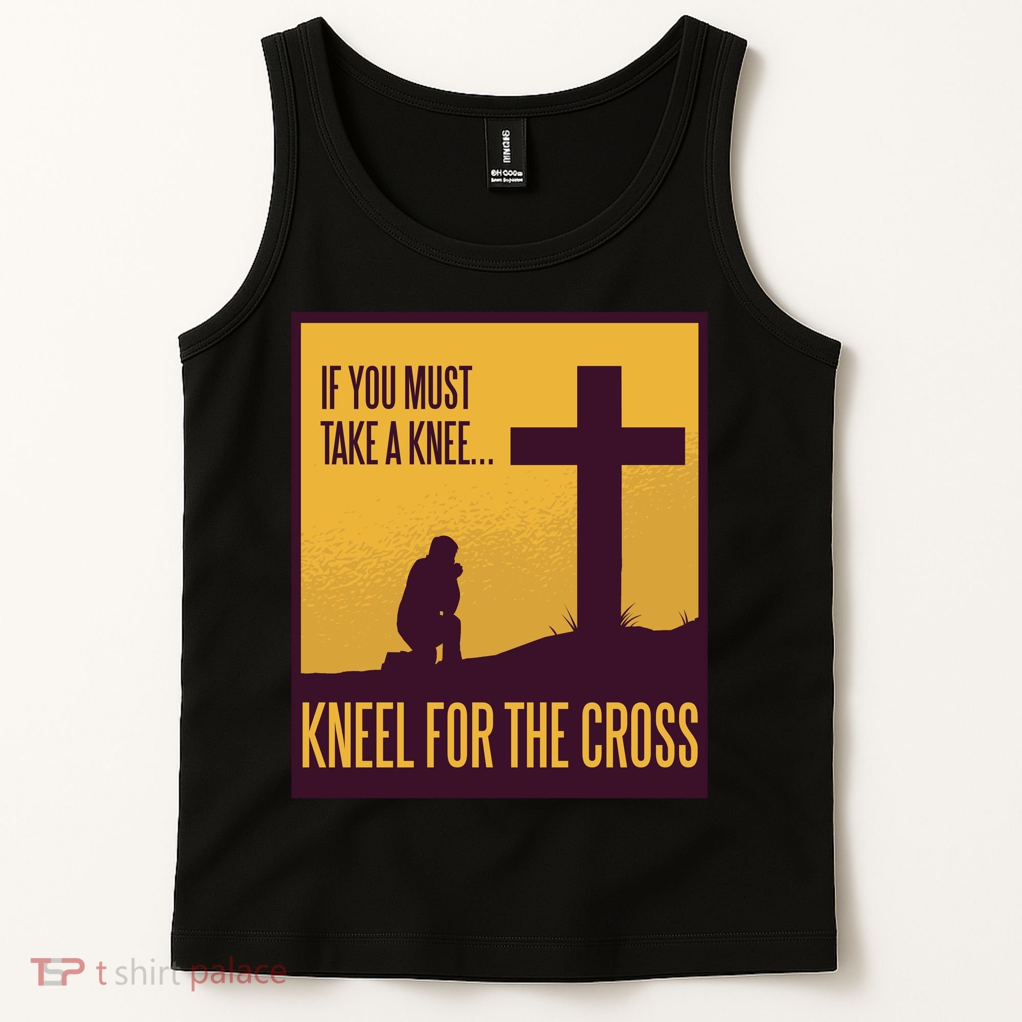 Kneel For The Cross Christian Tank Top