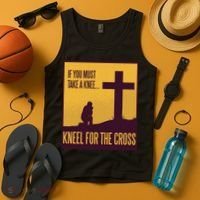Kneel For The Cross Christian Tank Top thumb 4
