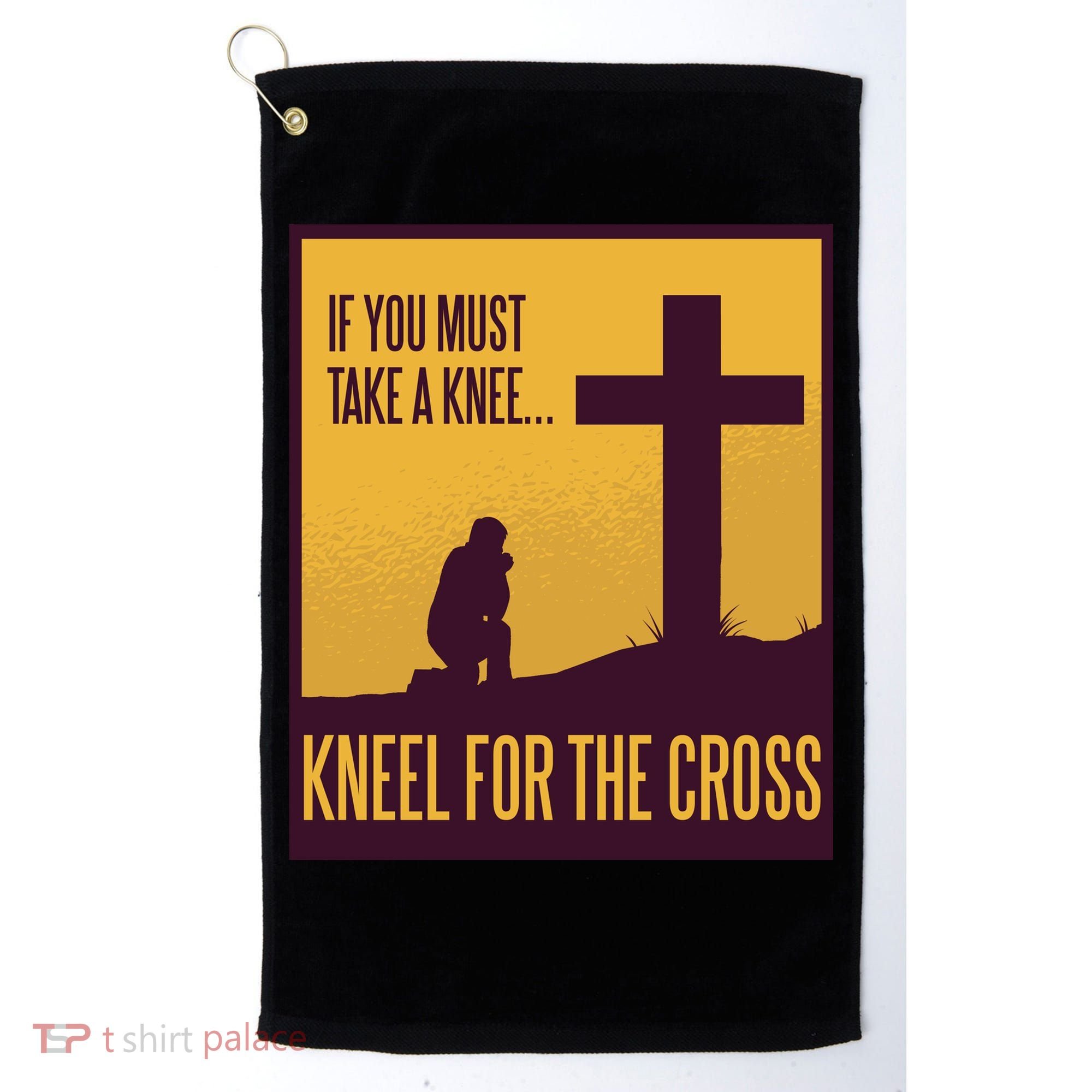 Kneel For The Cross Christian Golf Towel