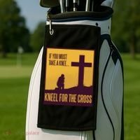 Kneel For The Cross Christian Golf Towel thumb 2