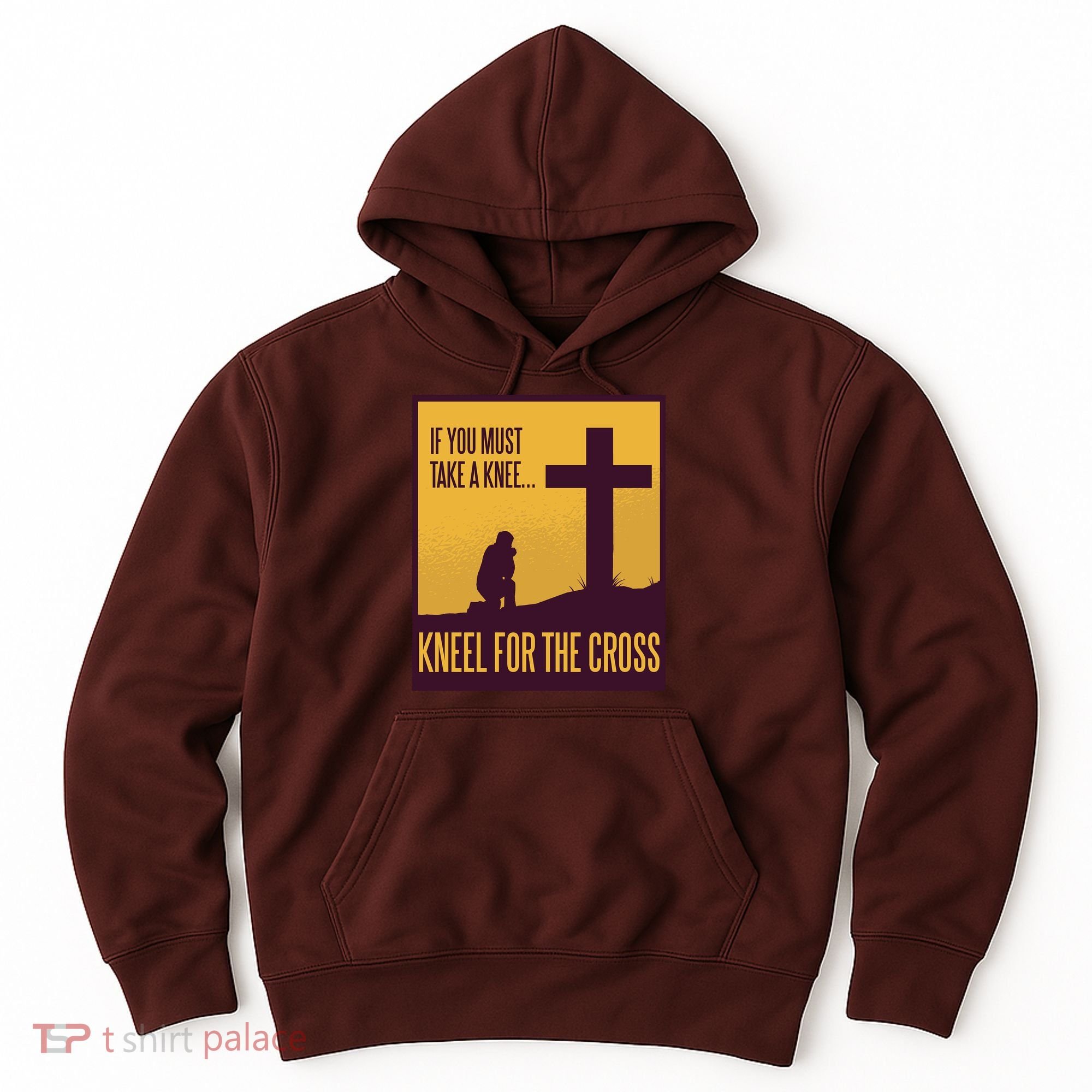 Kneel For The Cross Christian Hoodie