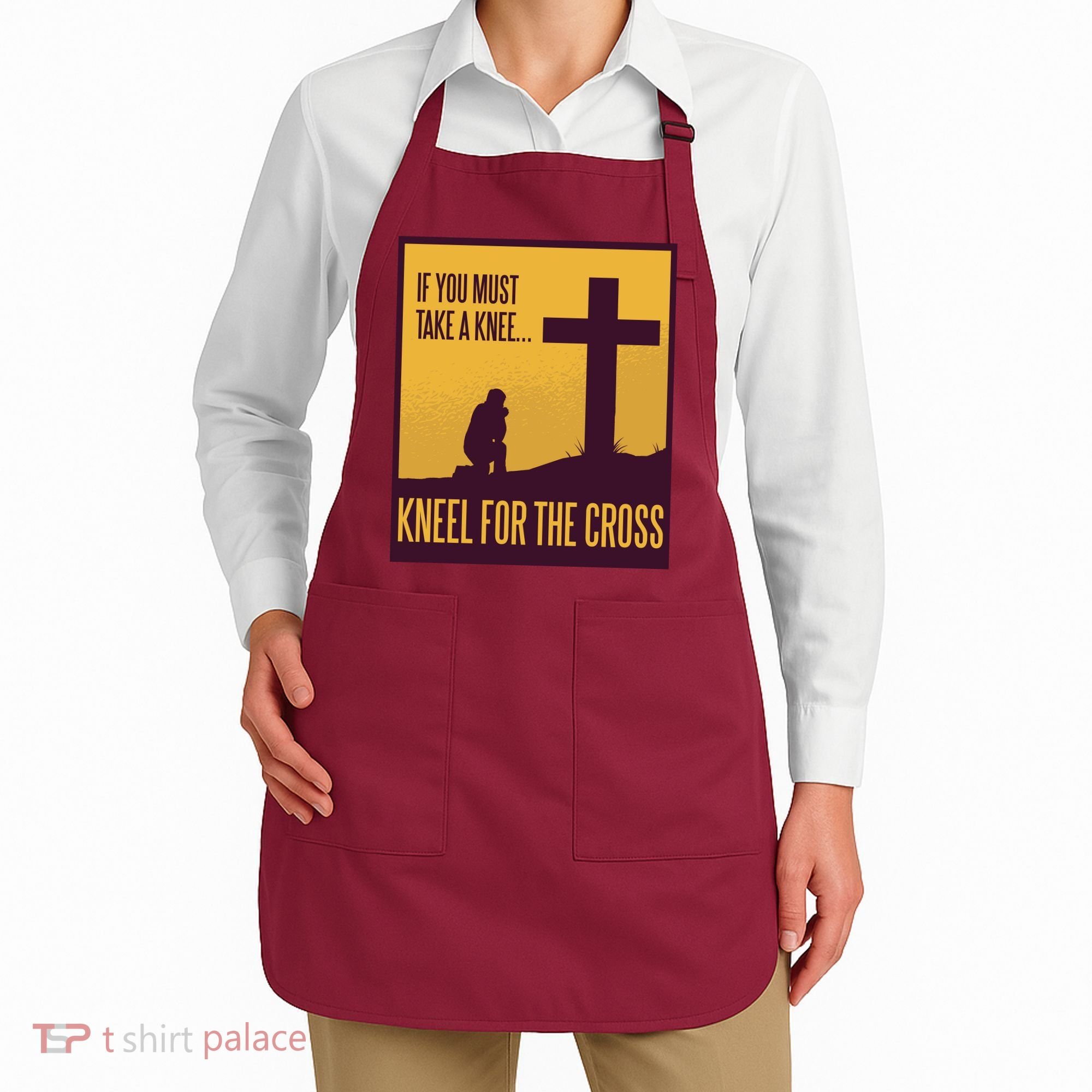 Kneel For The Cross Christian Apron