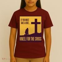Kneel For The Cross Christian T-Shirt thumb 4