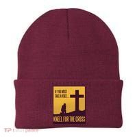 Kneel For The Cross Christian Beanie thumb 0