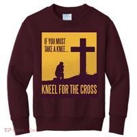 Kneel For The Cross Christian Kids Sweatshirt thumb 0