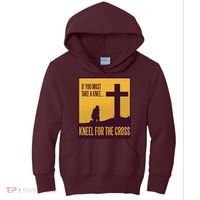 Kneel For The Cross Christian Kids Hoodie thumb 0