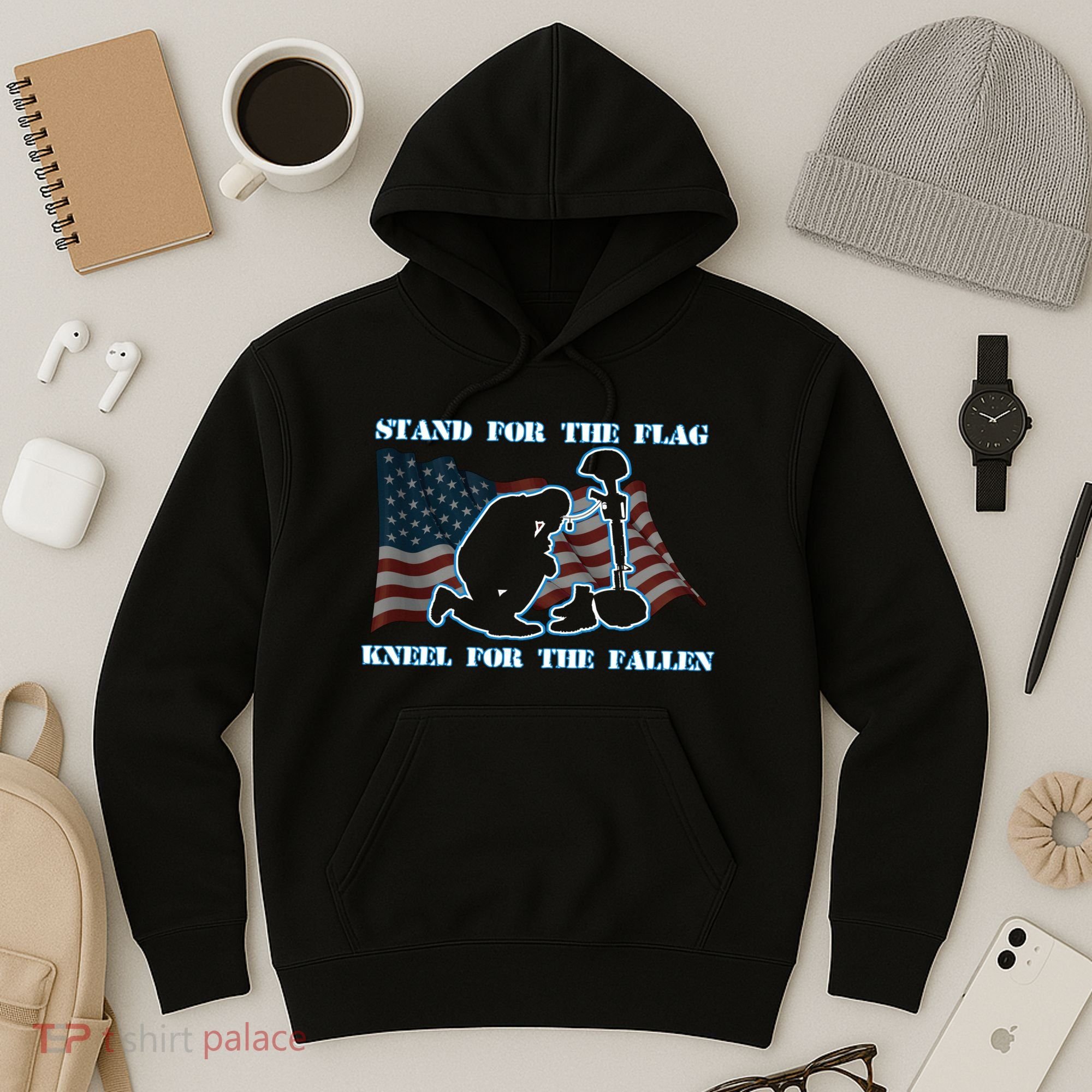 Kneel For The Fallen US Troops Hoodie