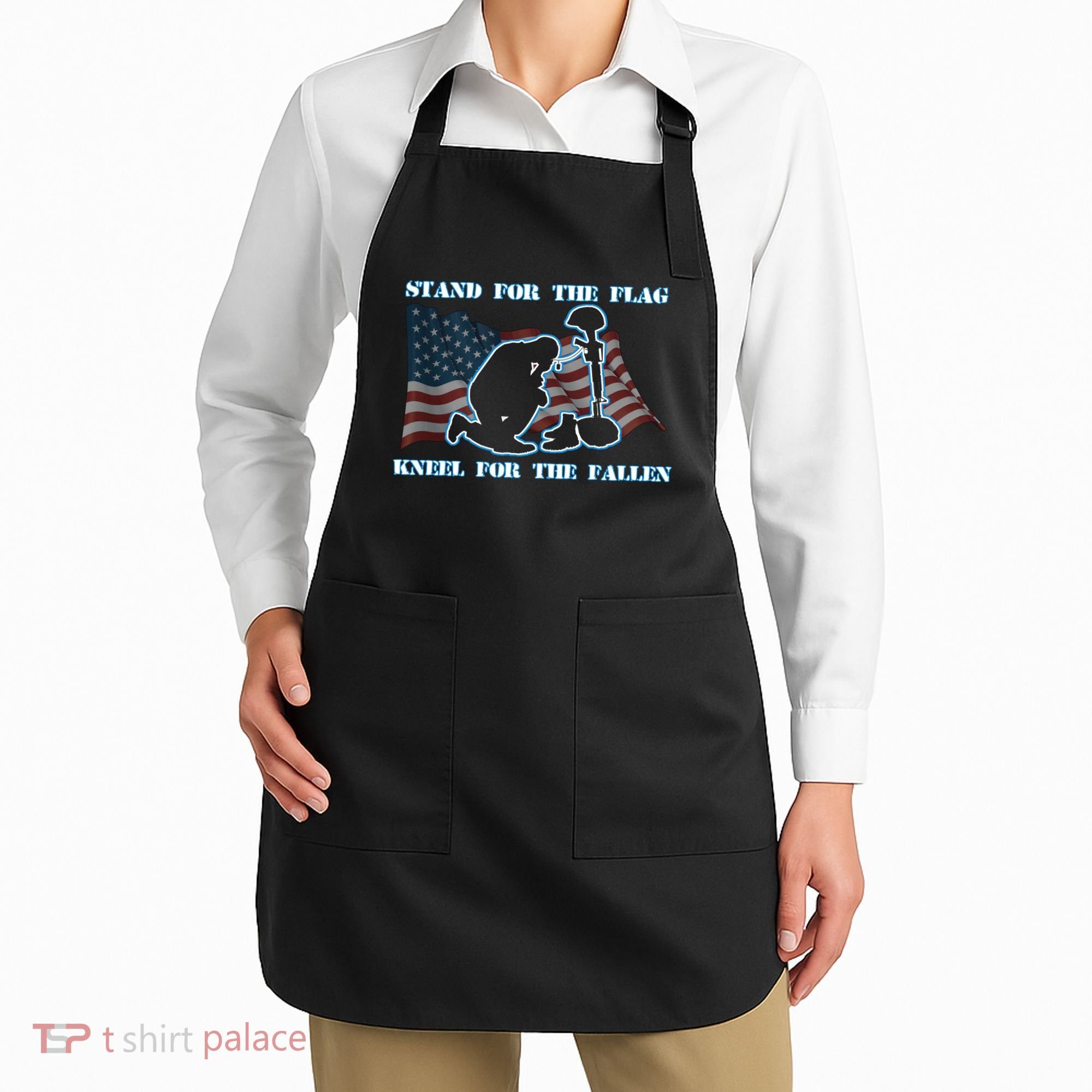 Kneel For The Fallen US Troops Apron