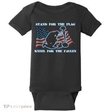 Kneel For The Fallen US Troops Baby Bodysuit