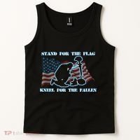 Kneel For The Fallen US Troops Tank Top thumb 2