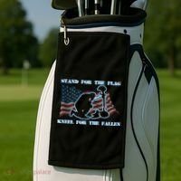 Kneel For The Fallen US Troops Golf Towel thumb 2