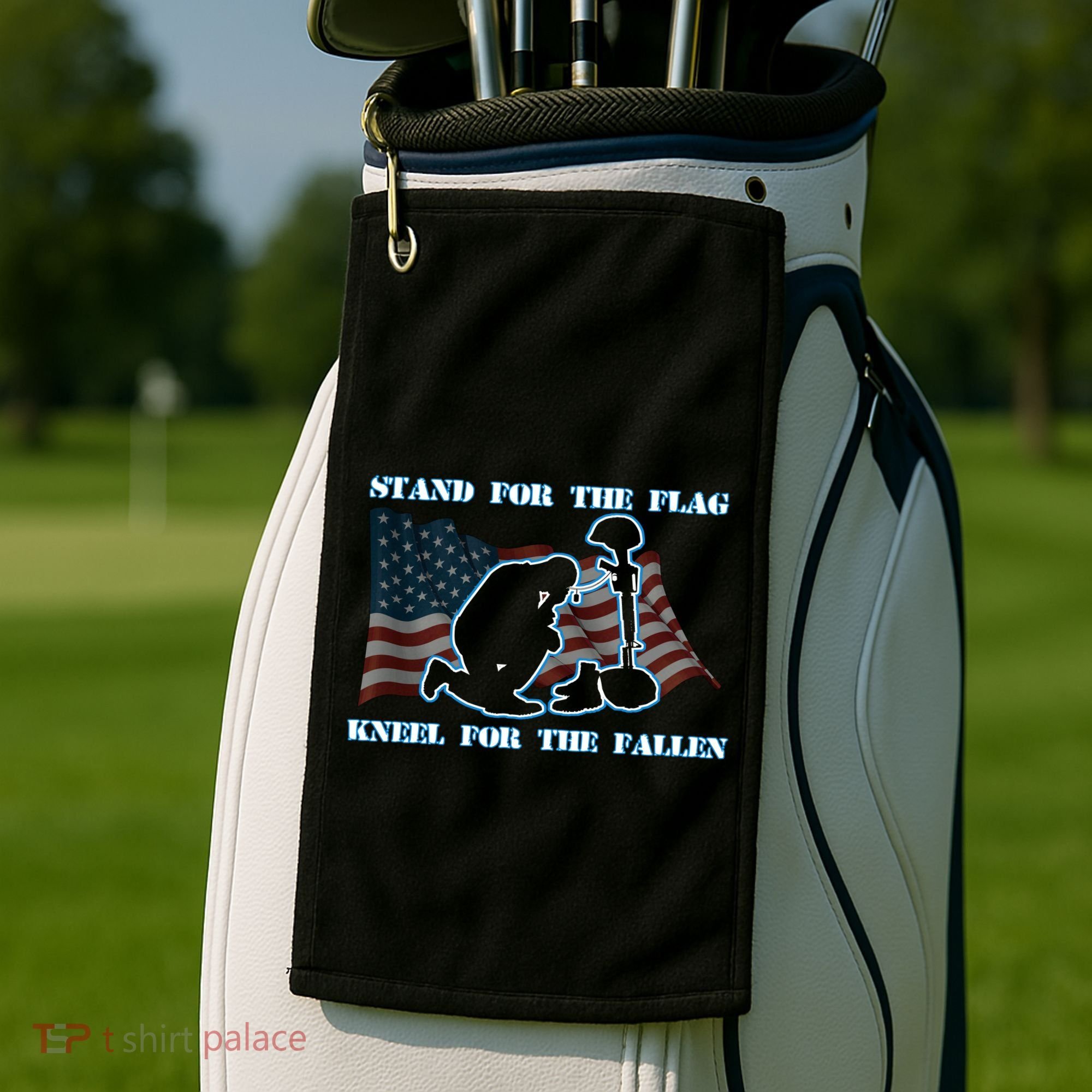Kneel For The Fallen US Troops Golf Towel