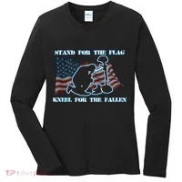 Kneel For The Fallen US Troops Women's Long Sleeve Shirt thumb 0