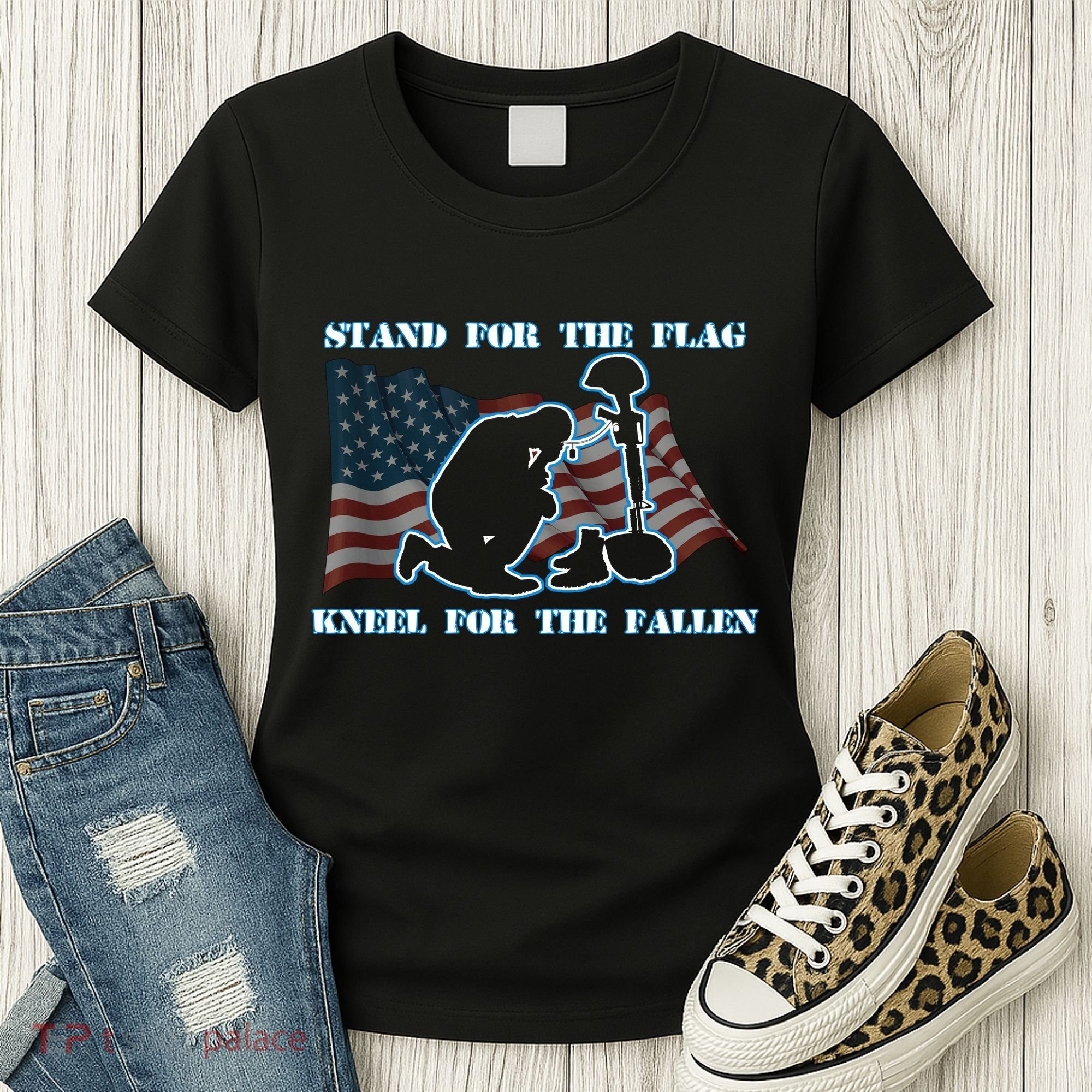 Kneel For The Fallen US Troops Women's T-Shirt