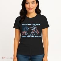 Kneel For The Fallen US Troops Women's T-Shirt thumb 4