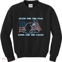 Kneel For The Fallen US Troops Kids Sweatshirt thumb 0