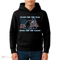 Kneel For The Fallen US Troops Kids Hoodie thumb 4