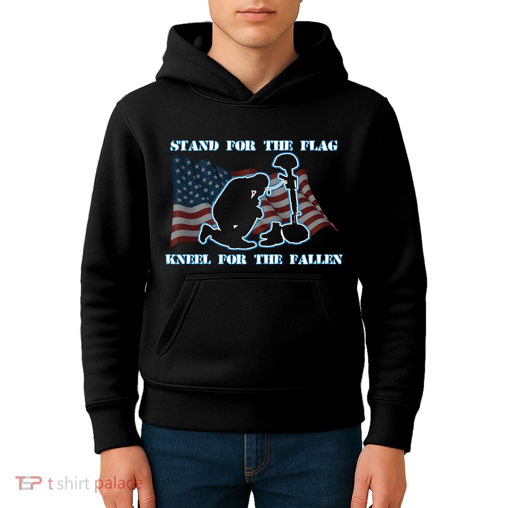 Kneel For The Fallen US Troops Kids Hoodie