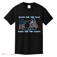 Kneel For The Fallen US Troops Kids T-Shirt thumb 0