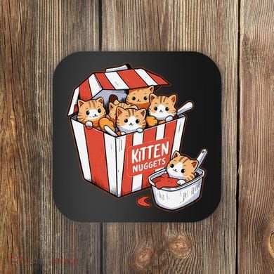 Kitten Nuggets Food Pun Cat Kittens Chicken Nuggets Coaster