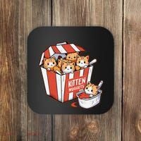 Kitten Nuggets Food Pun Cat Kittens Chicken Nuggets Coaster thumb 0