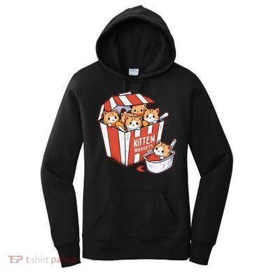 Kitten Nuggets Food Pun Cat Kittens Chicken Nuggets Women's Hoodie
