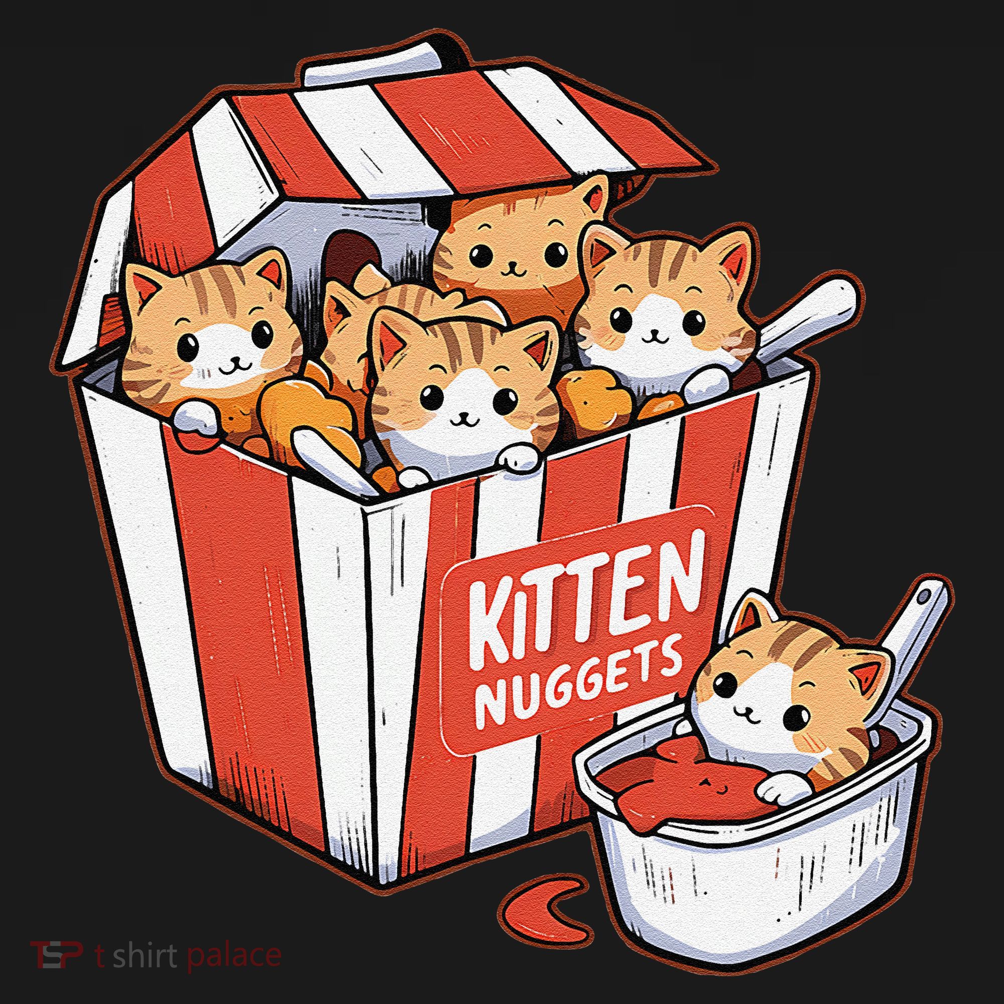 Kitten Nuggets Food Pun Cat Kittens Chicken Nuggets Women's Tank Top