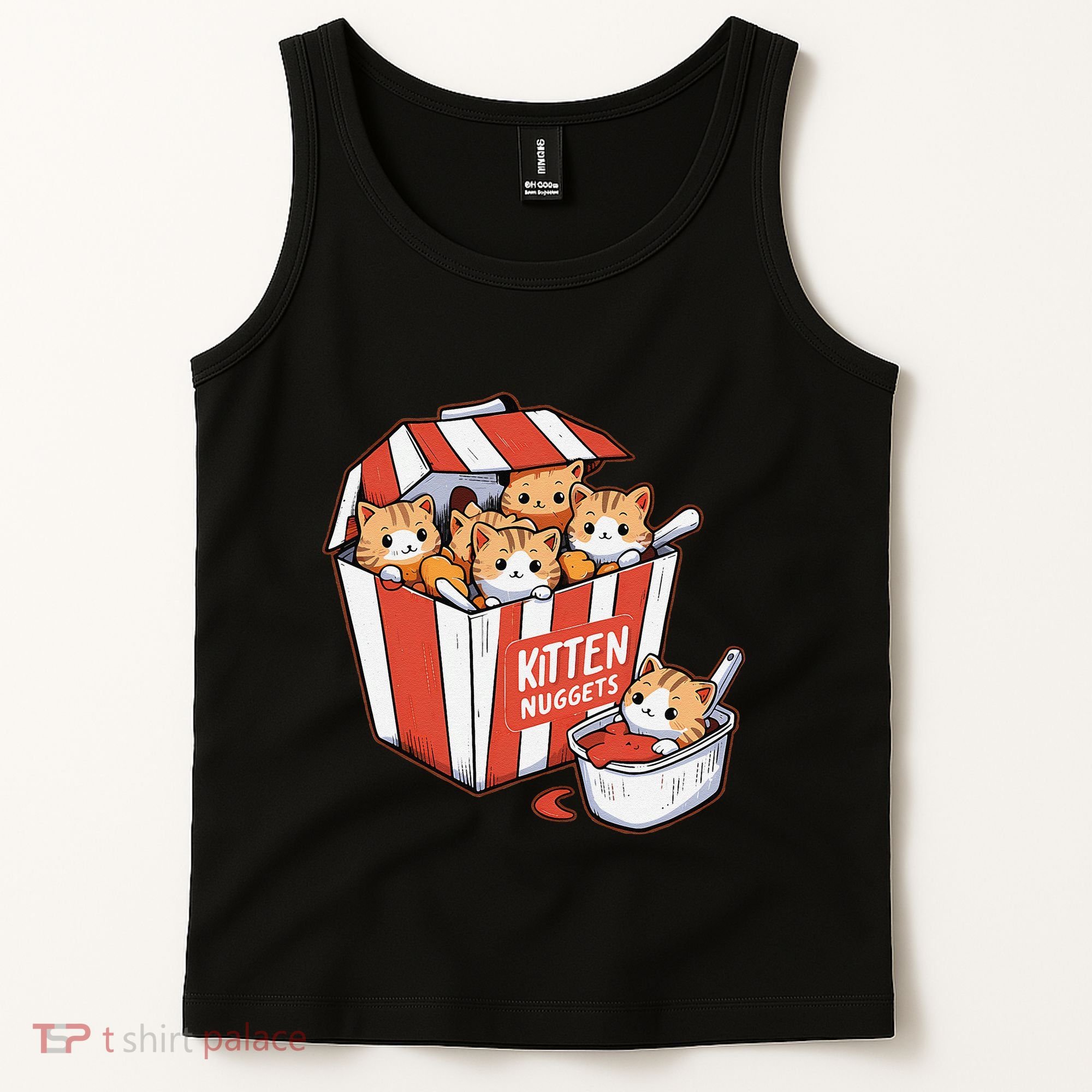 Kitten Nuggets Food Pun Cat Kittens Chicken Nuggets Tank Top