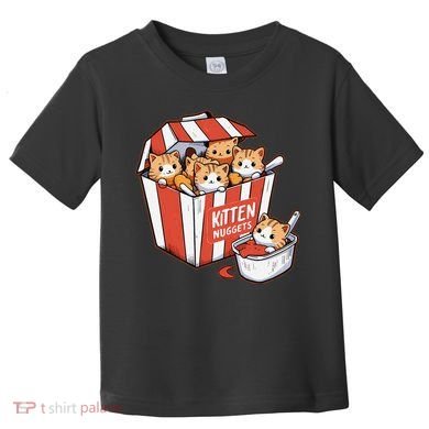 Kitten Nuggets Food Pun Cat Kittens Chicken Nuggets Toddler T-Shirt