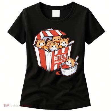 Kitten Nuggets Food Pun Cat Kittens Chicken Nuggets Women's T-Shirt