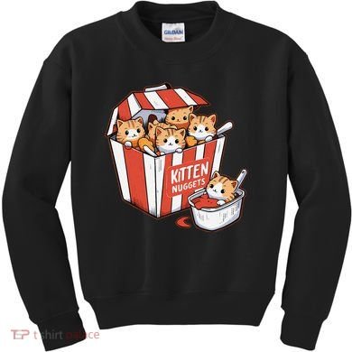 Kitten Nuggets Food Pun Cat Kittens Chicken Nuggets Kids Sweatshirt