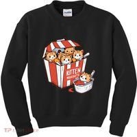 Kitten Nuggets Food Pun Cat Kittens Chicken Nuggets Kids Sweatshirt thumb 0