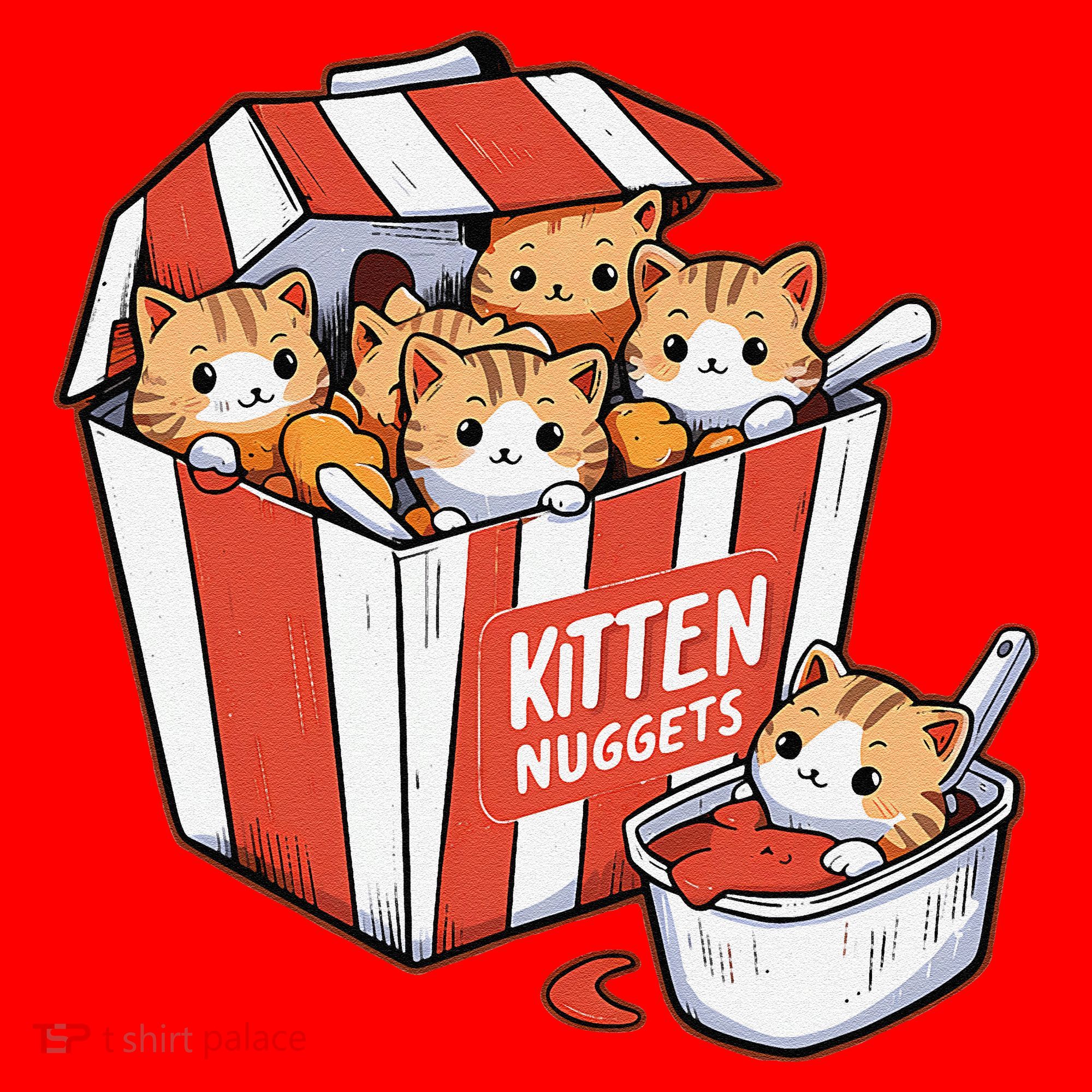 Kitten Nuggets Food Pun Cat Kittens Chicken Nuggets Santa Hat