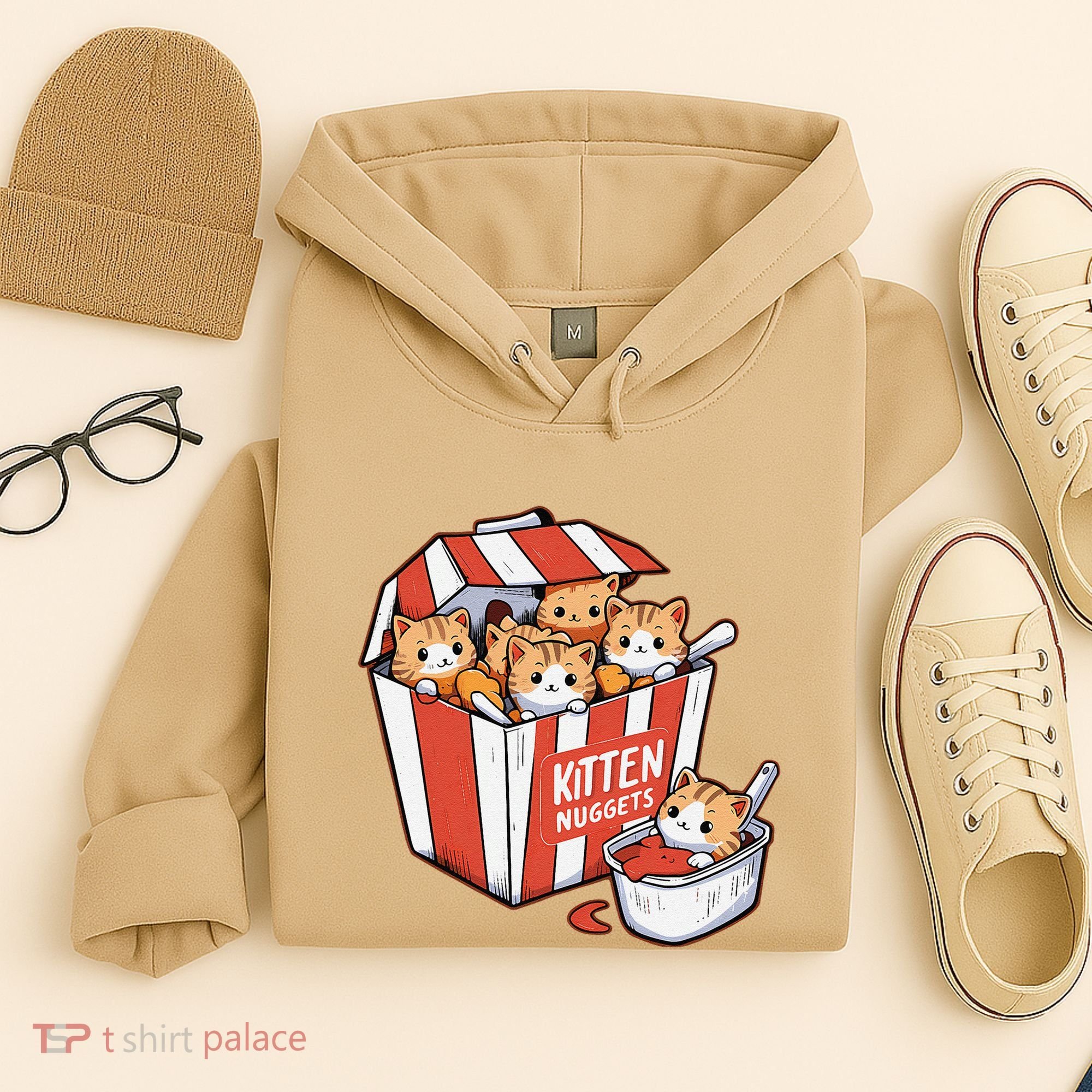 Kitten Nuggets Food Pun Cat Kittens Chicken Nuggets Hoodie