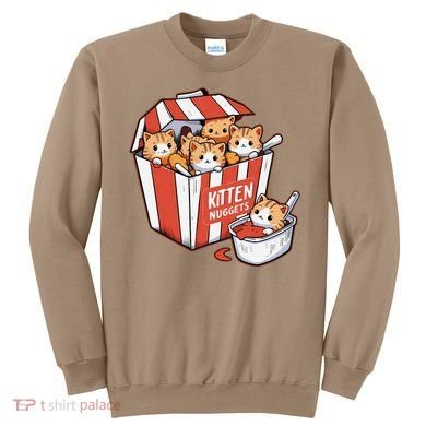 Kitten Nuggets Food Pun Cat Kittens Chicken Nuggets Sweatshirt
