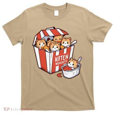 Kitten Nuggets Food Pun Cat Kittens Chicken Nuggets T-Shirt
